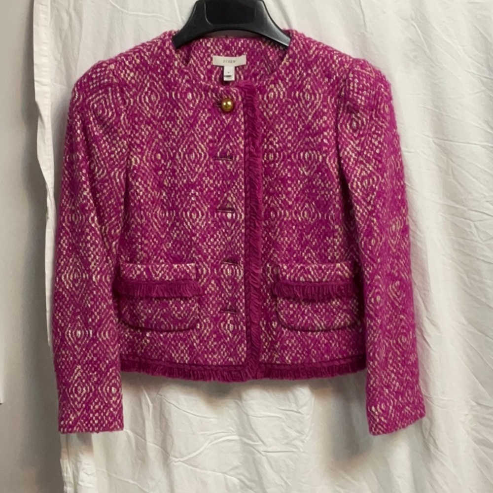 J.crew lady in corks magenta pink jacket size 0 nwt
